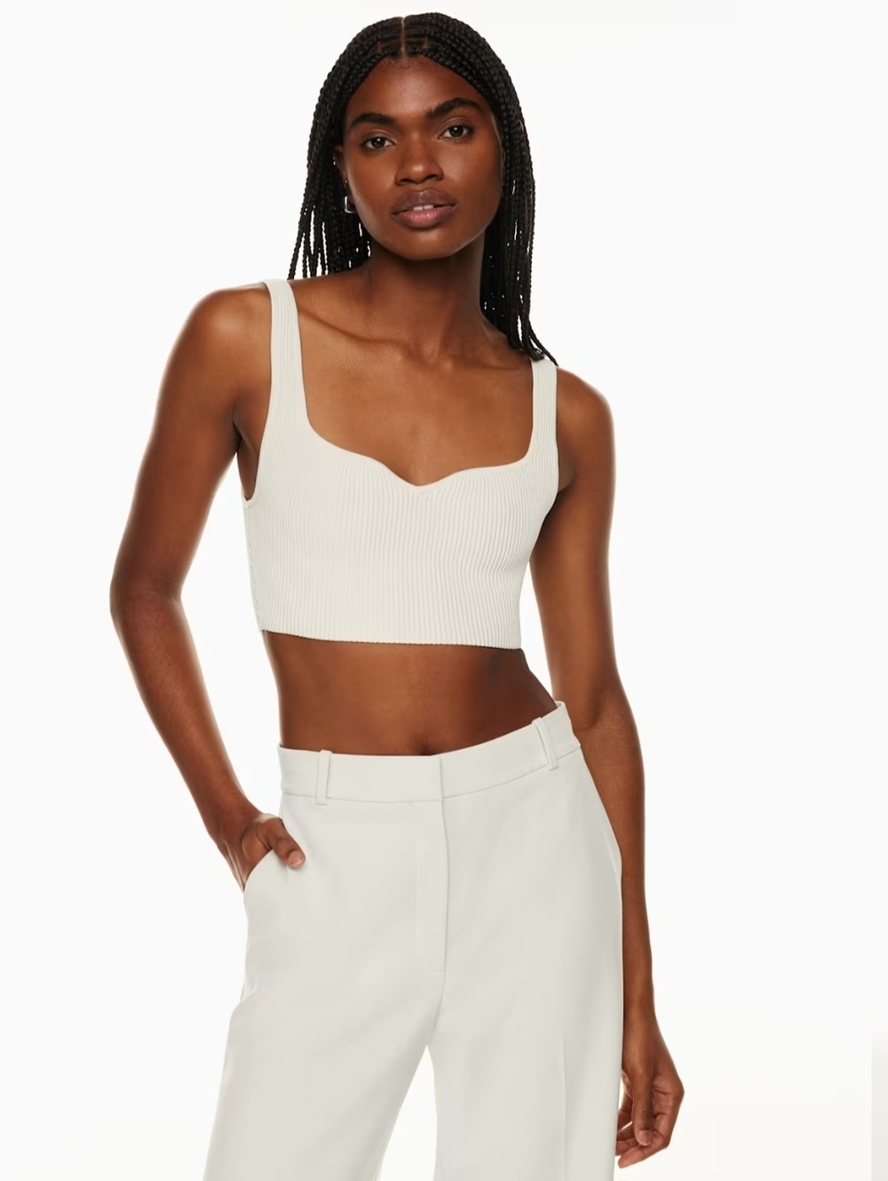 Babaton Sculpt Knit Cropped Tank Top
